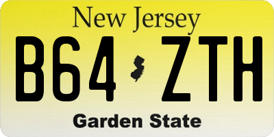 NJ license plate B64ZTH