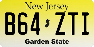 NJ license plate B64ZTI