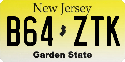 NJ license plate B64ZTK