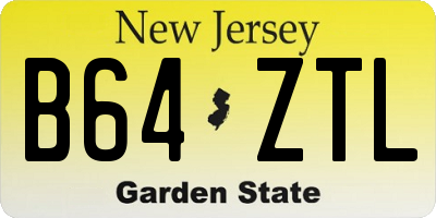 NJ license plate B64ZTL