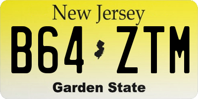 NJ license plate B64ZTM