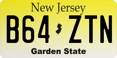 NJ license plate B64ZTN