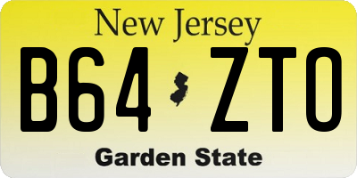 NJ license plate B64ZTO