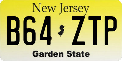NJ license plate B64ZTP