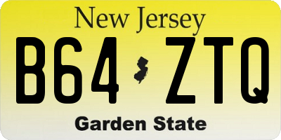 NJ license plate B64ZTQ