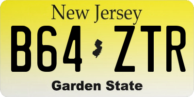 NJ license plate B64ZTR