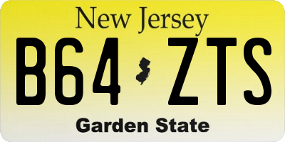 NJ license plate B64ZTS