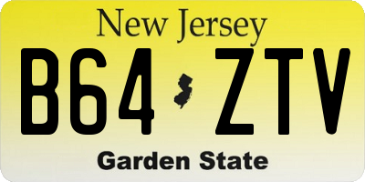 NJ license plate B64ZTV