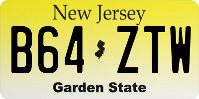 NJ license plate B64ZTW
