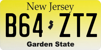 NJ license plate B64ZTZ