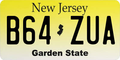 NJ license plate B64ZUA