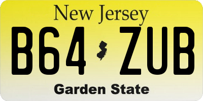 NJ license plate B64ZUB