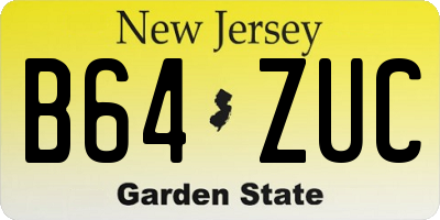 NJ license plate B64ZUC