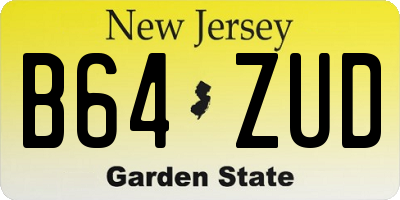 NJ license plate B64ZUD