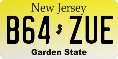 NJ license plate B64ZUE