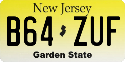 NJ license plate B64ZUF