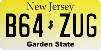 NJ license plate B64ZUG