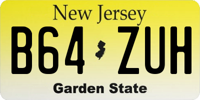 NJ license plate B64ZUH