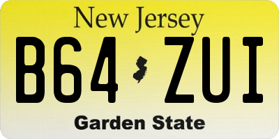 NJ license plate B64ZUI