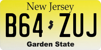 NJ license plate B64ZUJ