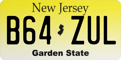 NJ license plate B64ZUL