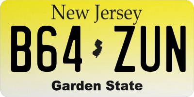 NJ license plate B64ZUN