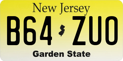 NJ license plate B64ZUO