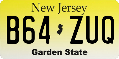 NJ license plate B64ZUQ
