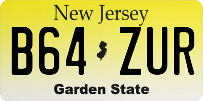 NJ license plate B64ZUR