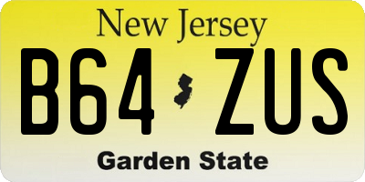 NJ license plate B64ZUS