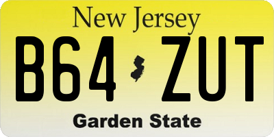 NJ license plate B64ZUT