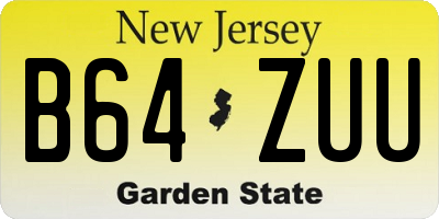 NJ license plate B64ZUU