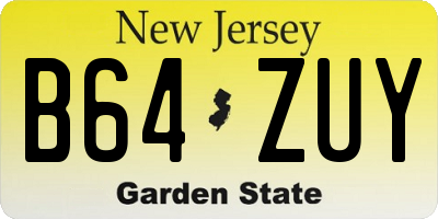 NJ license plate B64ZUY