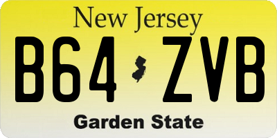 NJ license plate B64ZVB