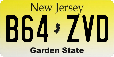 NJ license plate B64ZVD
