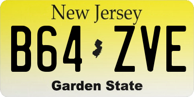 NJ license plate B64ZVE