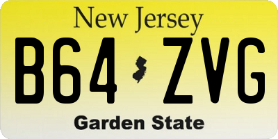 NJ license plate B64ZVG