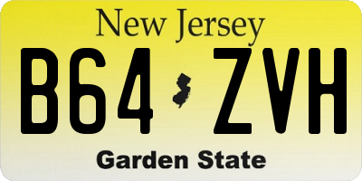 NJ license plate B64ZVH