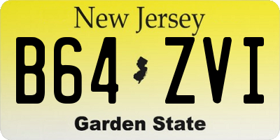 NJ license plate B64ZVI