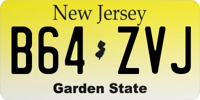 NJ license plate B64ZVJ