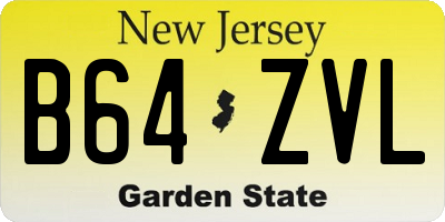 NJ license plate B64ZVL
