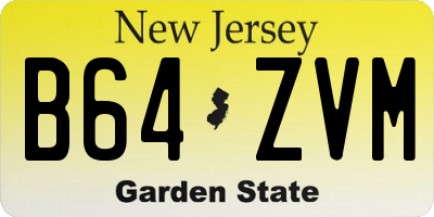 NJ license plate B64ZVM