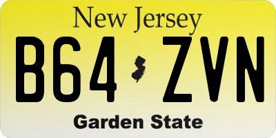NJ license plate B64ZVN