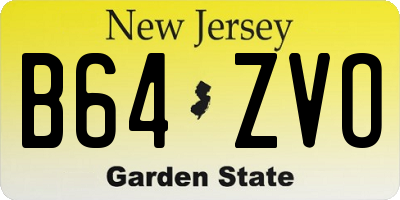 NJ license plate B64ZVO