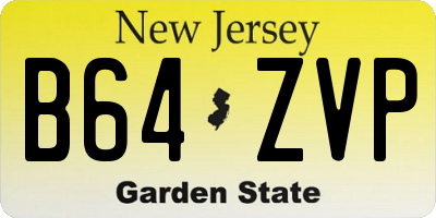 NJ license plate B64ZVP