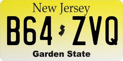 NJ license plate B64ZVQ