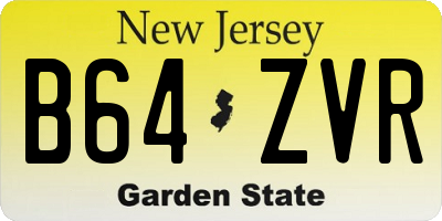 NJ license plate B64ZVR