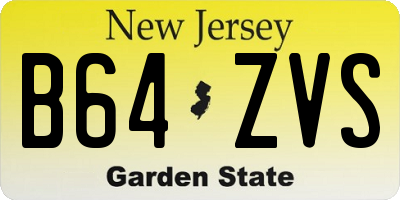 NJ license plate B64ZVS