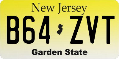 NJ license plate B64ZVT