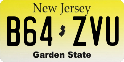 NJ license plate B64ZVU